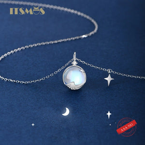 Moonlight Star on The Sea Pendant Necklace S925 Sterling Silver