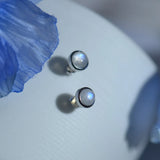 Moonstone Labradorite Earrings Silver Studs Women Gift