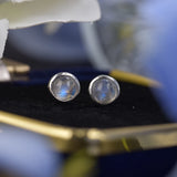 Moonstone Labradorite Earrings Silver Studs Women Gift