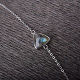 Labradorite Silver Bracelet Triangle Dainty Jewelry for Women