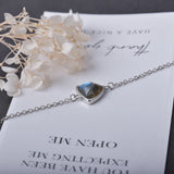 Labradorite Silver Bracelet Triangle Dainty Jewelry for Women