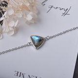 Labradorite Silver Bracelet Triangle Dainty Jewelry for Women