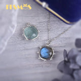 Labradorite Silver Pendant Necklace CZ Star Jewelry Women
