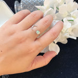Green Red Opal Ring S925 Sterling Silver Delicate Band Jewelry