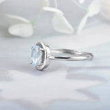 Oval Topaz Silver Bands Diamond Dainty Ring Jewelry for Women