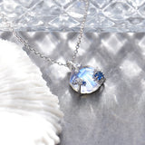 Ocean Gradient Shell Pendant Necklace S95 Silver Jewelry