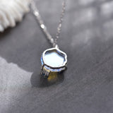 Ocean Gradient Shell Pendant Necklace S95 Silver Jewelry