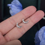 Opal Moon Earrings Female Crescent Celestial Earrings