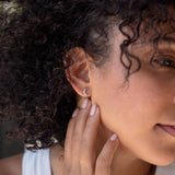 Opal Moon Earrings Female Crescent Celestial Earrings
