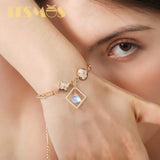 Pink Moonstone Gemstone Bracelet Sweet Romantic Style Jewelry