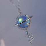 S925 Silver Aurora Crystal Pendant Necklace for Women
