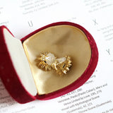 Prom Earrings 925 Sterling Silver Gold-Plated Studs with Diamond Flower Pave