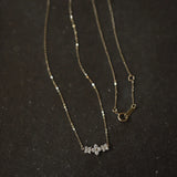 S925 9K Plated Flowers Pendant Necklace with Diamonds