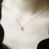 Gold-plated Opal Star Moon Pendant Necklace for Women
