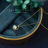Gold-plated Opal Star Moon Pendant Necklace for Women