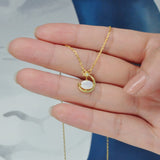 Gold-plated Opal Star Moon Pendant Necklace for Women