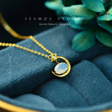 Gold-plated Opal Star Moon Pendant Necklace for Women