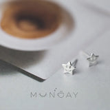 S925 Silver Star Smiley Face Stud Earrings Sweet Star Ear Rings