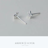 S925 Silver Star Smiley Face Stud Earrings Sweet Star Ear Rings