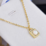 Heart Lock Opal Pendant Necklace 14k-gold Plated
