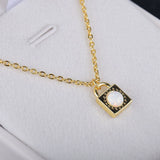 Heart Lock Opal Pendant Necklace 14k-gold Plated