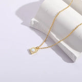 Heart Lock Opal Pendant Necklace 14k-gold Plated