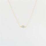 Opal Devil's Eye Chain Necklace 14K Gold-Plated Pendant for Women