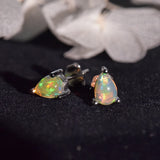 Water Drop Opal Studs Earrings Colorful Silver Women Girl Gift