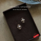 Vintage Oval Fresh Water Pearl Earrings