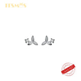 S925 Silver Flower Stud Earrings for Women