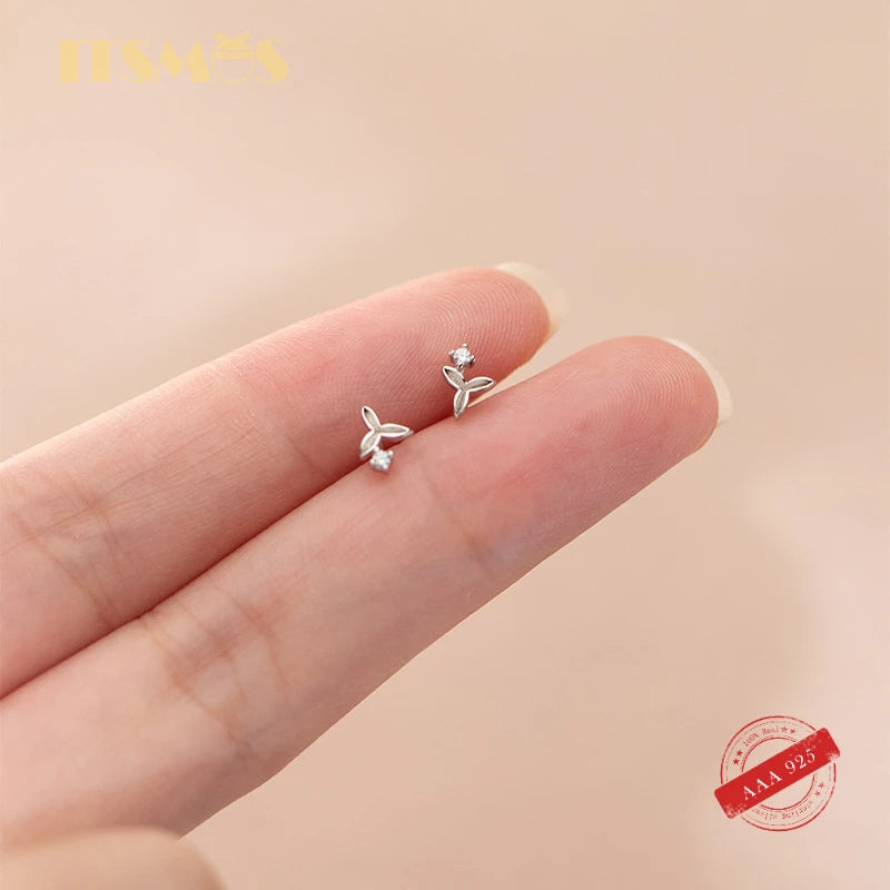 S925 Silver Flower Stud Earrings for Women