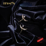 925 Silver 14K Angel Wings Stud Earrings for Women