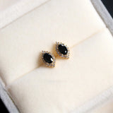 925 Silver 14K Plated Agate Earrings Small Retro Style for Women