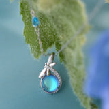 Sterling Silver Dragonfly Water Necklace Moonstone Pendant
