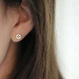 925 Silver Buttons Earrings Small Generous Women's Piercing Gift
