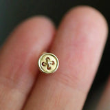 925 Silver Buttons Earrings Small Generous Women's Piercing Gift