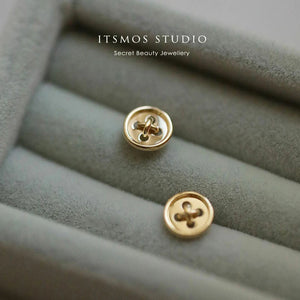 925 Silver Buttons Earrings Small Generous Women's Piercing Gift