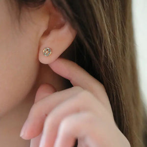 925 Silver Buttons Earrings Small Generous Women's Piercing Gift