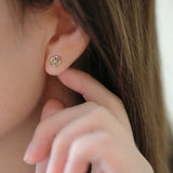 925 Silver Buttons Earrings Small Generous Women's Piercing Gift