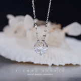 925 Sterling Silver Sea Moon Pendant Necklace for Women