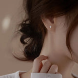 925 Silver Star Zircon Earrings Small Piercing Earrings for Women