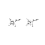925 Silver Star Zircon Earrings Small Piercing Earrings for Women