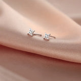 925 Silver Star Zircon Earrings Small Piercing Earrings for Women