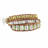 Natural Stone & Crystal Brass Bracelet Collection