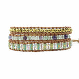 Natural Stone & Crystal Brass Bracelet Collection