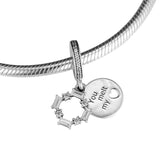 Ice Carving Dangle Charm Clear CZ for Jewelry Making 925 Sterling Silver