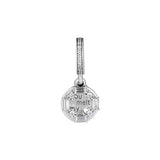 Ice Carving Dangle Charm Clear CZ for Jewelry Making 925 Sterling Silver