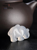 Colorful Agate Lucky Elephant Pendant Necklace