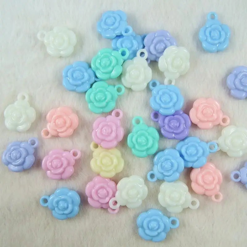 Ice Cream Flower Charm Pendant Acrylic Beads for DIY Kids Jewelry Making