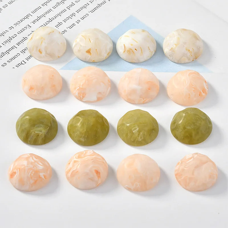 Avocado Green Resin Semi-Circular Patch DIY Earring Jewelry Materials 10 pcs